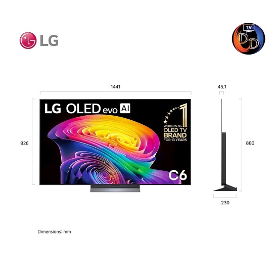 LG 65" รุ่น OLED65C6PSA LG OLED evo AI C6 4K Smart TV 2026 65C6