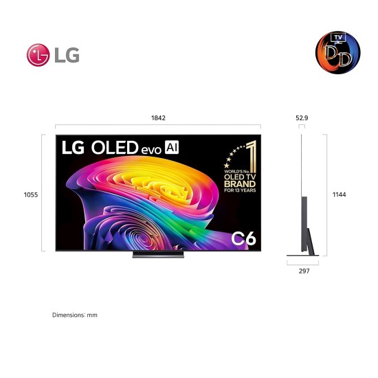 LG 83" รุ่น OLED83C6PSA LG OLED evo AI C6 4K Smart TV 2026 83C6