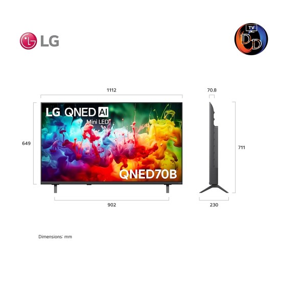 LG 50 นิ้ว รุ่น 50QNED70BSA LG QNED AI QNED70 Mini LED 4K Smart TV 2026 50QNED70B