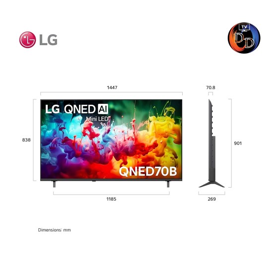 LG 65 นิ้ว รุ่น 65QNED70BSA LG QNED AI QNED70 Mini LED 4K Smart TV 2026