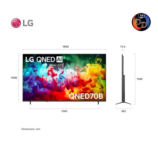LG 85 นิ้ว รุ่น 85QNED70BSA LG QNED AI QNED70 Mini LED 4K Smart TV 2026