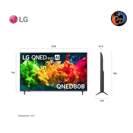 LG ทีวี 55" รุ่น 55QNED80BSA LG QNED evo AI Mini LED QNED80 4K Smart TV 2026 55QNED80B