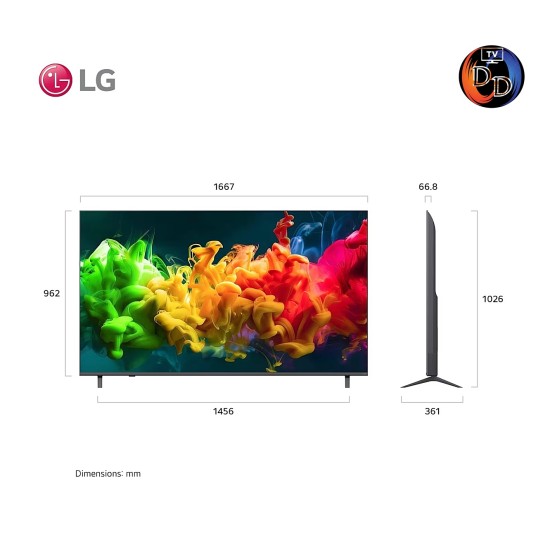 LG ทีวี 75" รุ่น 75QNED80BSA LG QNED evo AI Mini LED QNED80 4K Smart TV 2026 75QNED80B