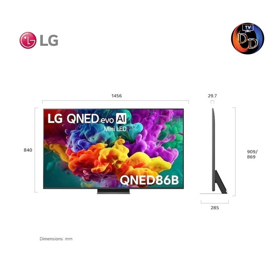 LG 65 นิ้ว รุ่น 65QNED86BSA LG QNED evo AI QNED86 Mini LED 4K Smart TV 2026